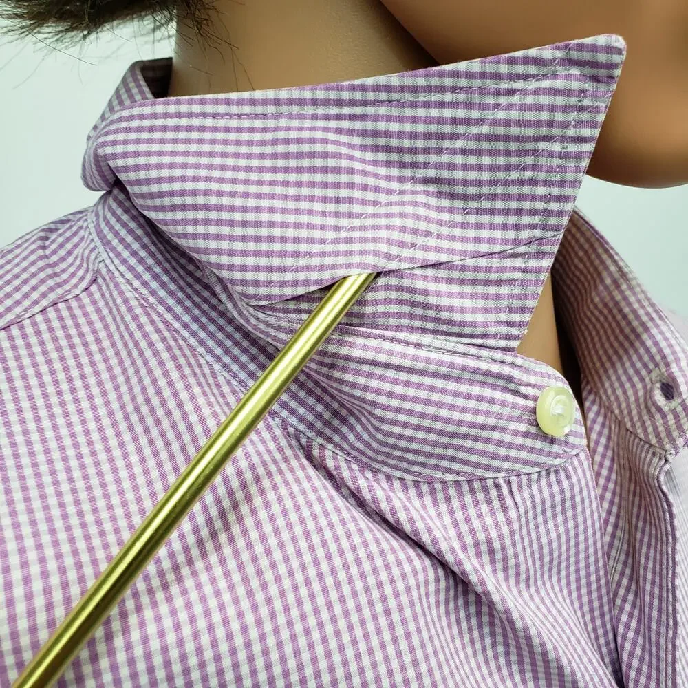J. Crew Haberdashery Shirt 80's 2-ply Men L 16 - 16.5 Pink White Gingham Check